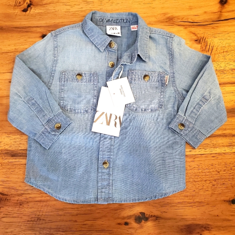 18m Nwt Zara denim button up